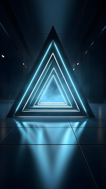 A blue triangle with the word light on it