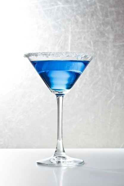 Blue tropical martini cocktail