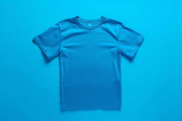 Синяя футболка на минималистичном фоне, макет для брендинга футболки
