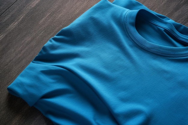 브랜딩 티셔츠에 대한 최소한의 배경 모형에 파란색 티셔츠