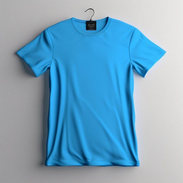 Blue tshirt mockup template for men front tshirt design presentation blue casual tshirt mock up