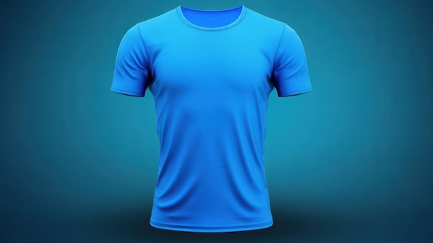 Blue tshirt mockup top view