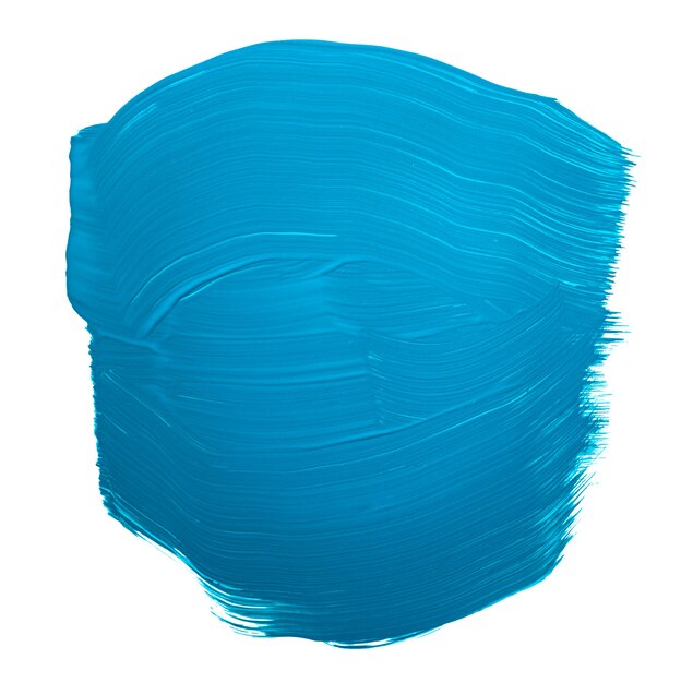 白い背景で隔離の青いターコイズ色のブラシストローク