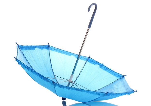 Blue umbrella isolated on white