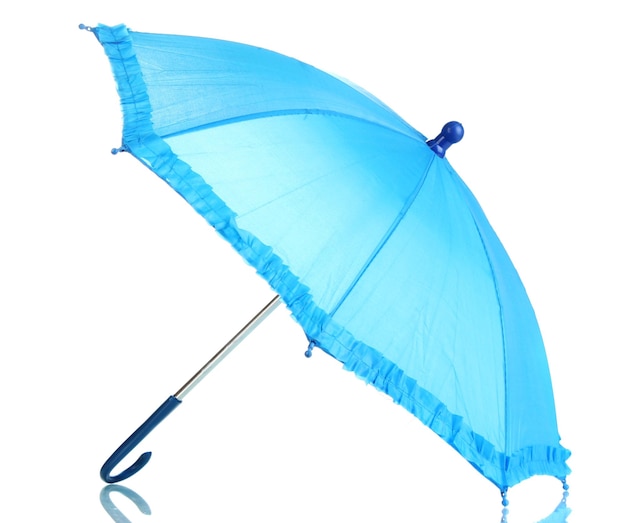 Blue umbrella isolated on white