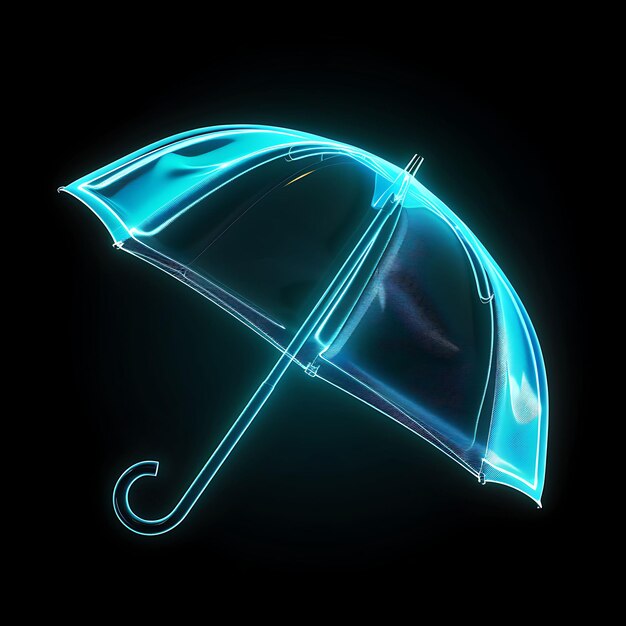 A blue umbrella with a blue design on it