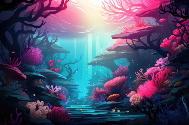 Blue underwater scenes