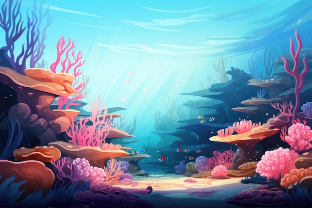 Blue underwater scenes