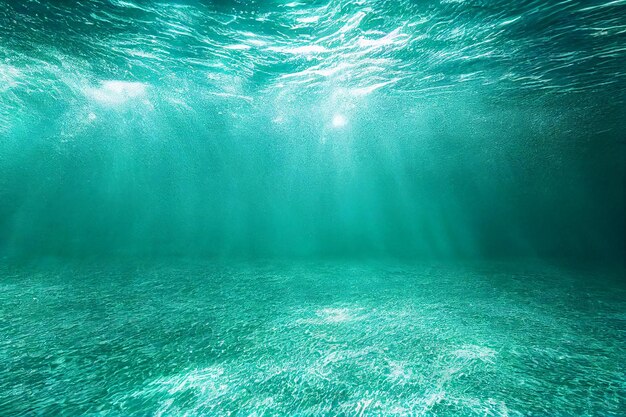 Blue underwater waves ocean background