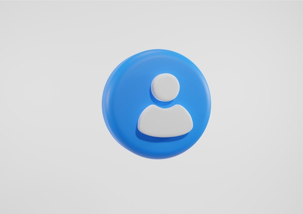写真 青いユーザー アイコン シンボルまたはウェブサイト管理者ソーシャル ログイン要素 3 d