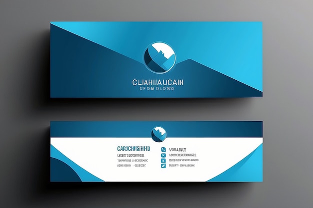 Blue vector business cards and modern and clean