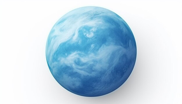 Photo blue venus planet elevation front view isolated