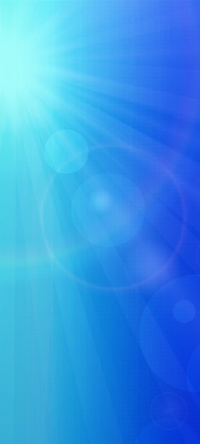 Blue vertical designer background with sun flare