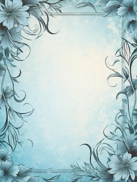 Blue vintage background ornamental flowers