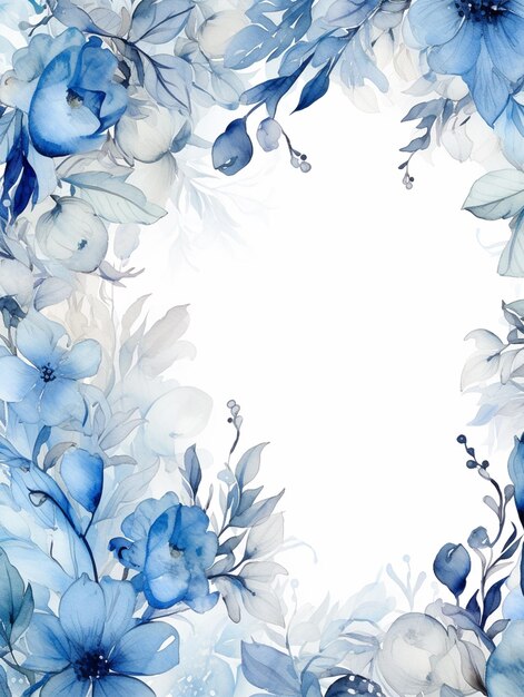 Photo blue vintage background ornamental flowers