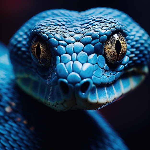 Photo blue viper snake