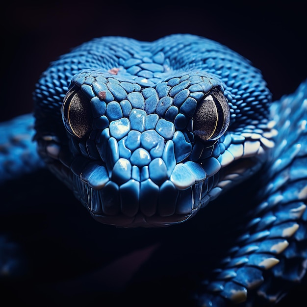 Photo blue viper snake