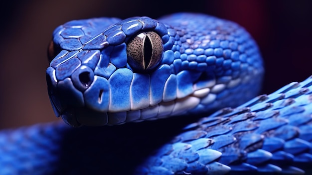 Photo blue viper snake