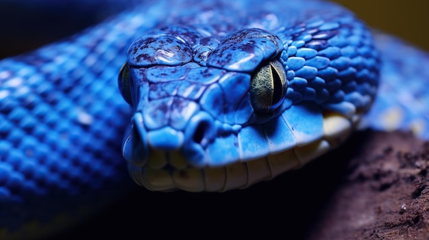 Blue viper snake