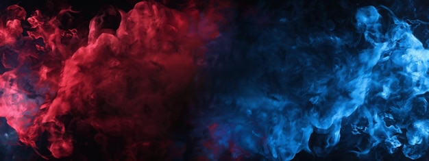 Blue vs red smoke effect black vector abstract background