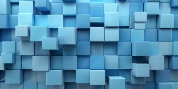 A blue wall made of blue cubes stock background