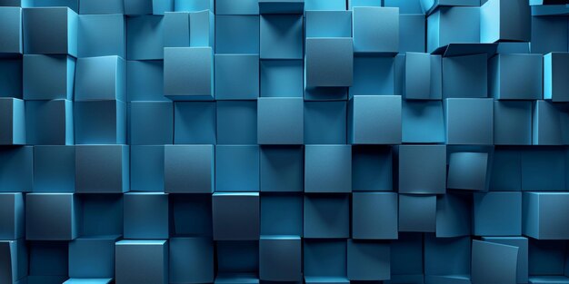 A blue wall made of cubes stock background