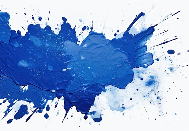 blue wall paint splatter on white background in the style of thick brushstrokes