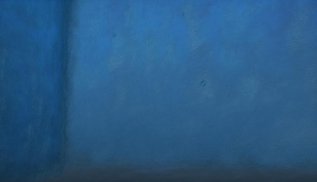濃い青色の背景に青い壁と隅に白い人影。