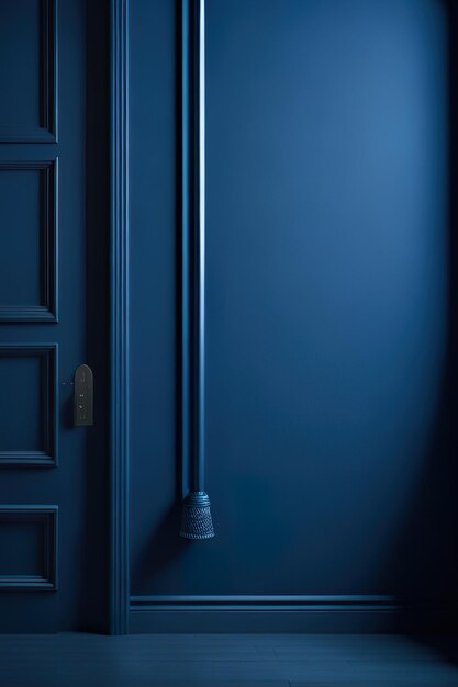 Photo a blue wall with white pieces of frosted glass