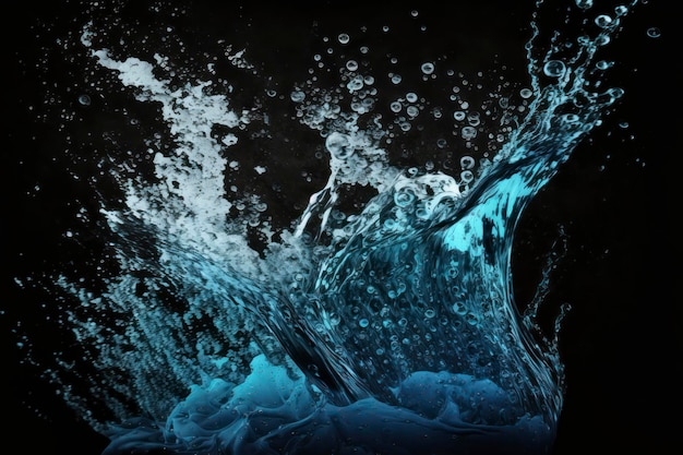 Blue Water on the black background Overlays