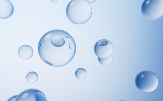 Blue water drop background 3d rendering