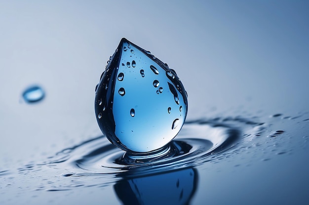 A blue water drop in photos