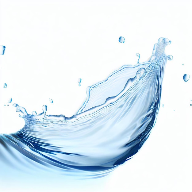 A blue water droplet is being splashed in the air