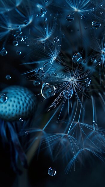 ダンデレオン の 種 に 落ちる 青い 水 の 滴