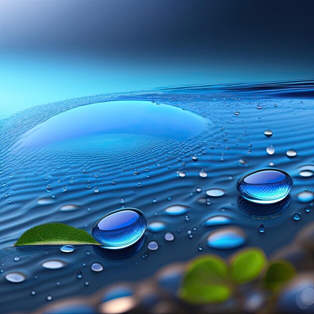 Blue water drops