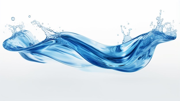 Голубая струя воды 3D-рендеринг с волнистым всплеском картинки