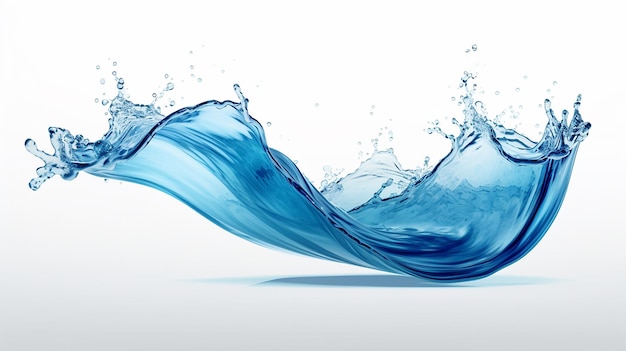 Blue Water Jet Splash 3D Render