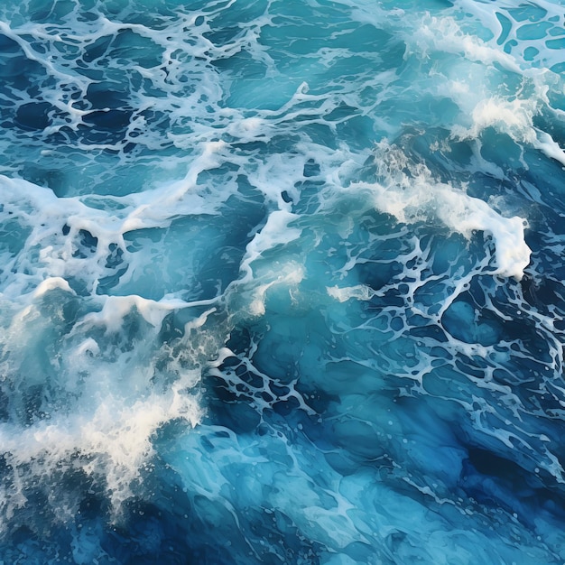 바다의 파란 물.