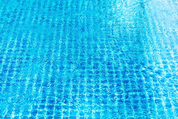 Blue Water in Pool and Rain Wave
