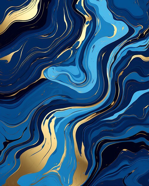 Blue Water Ripples Abstract Seamless Pattern