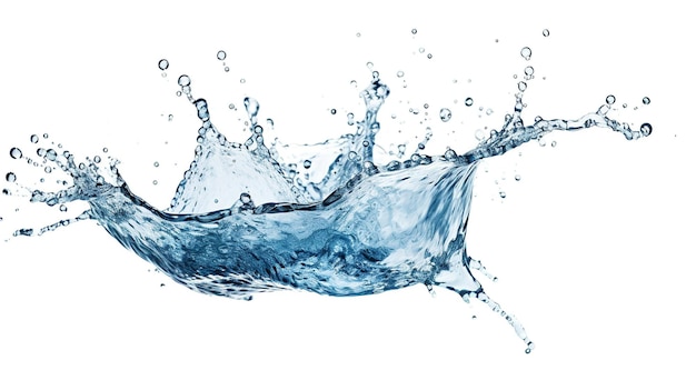 Photo blue water splash isolated on black background