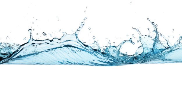 Photo blue water splash isolated on white background ai generated