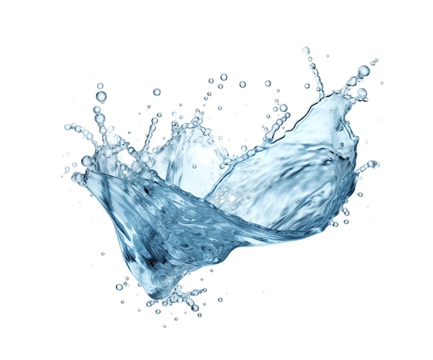 blue water splash isolated on white background Water splash