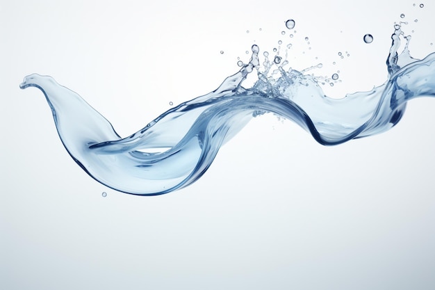 Blue water splash isolated on white background with copy space for your text