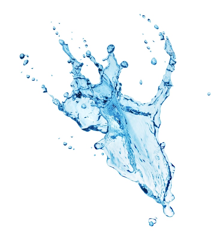 Photo blue water splash isolated on white background
