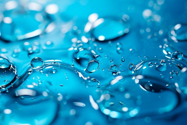 Blue water splash macro close up abstract background high quality big size printgenerattive ai