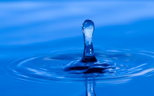 blue water splash macro close up