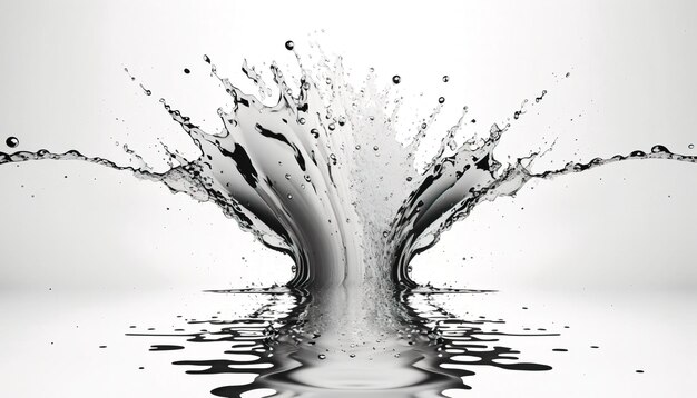 Blue water splash on white background