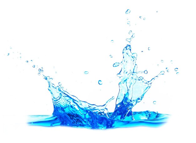 Photo blue water splashing on light background