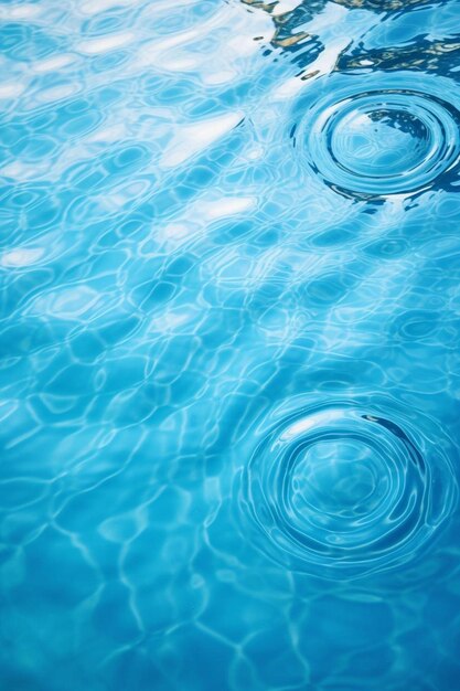 Photo a blue water surface with a circle in the middle